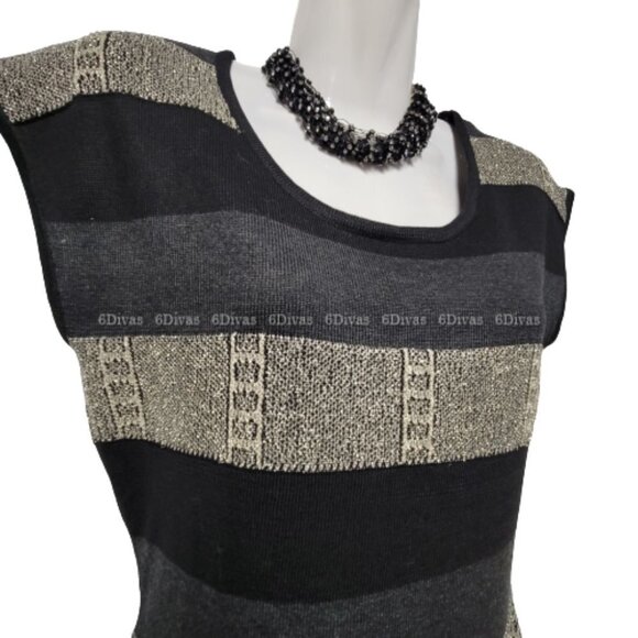 Black and Gold Sequin Stripe Party Dress - NEW - Sizes M, L, XL - Picture 3 of 12